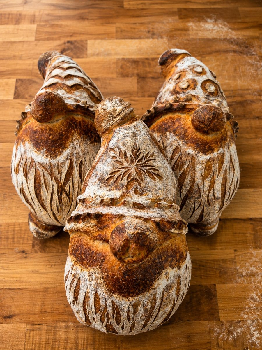 Hand-scored artisan sourdough loaves at JJ's Place