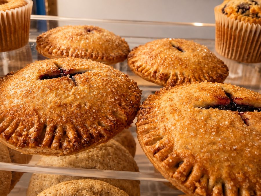 Hand pies and muffins in the JJ's Place case